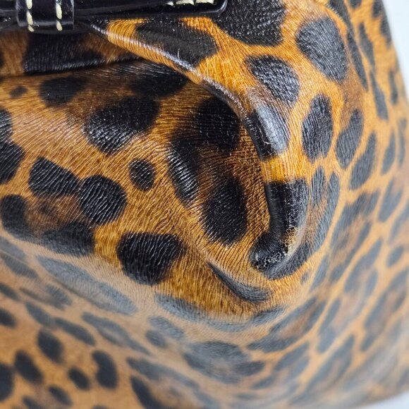 Dooney & Bourke Animal Print Small Logo Loc Sack Hobo Bag Single Strap Vintage - Picture 8 of 16